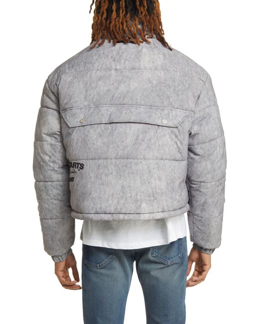 DIET STARTS MONDAY Gray Logo Patch Puffer Jacket for men