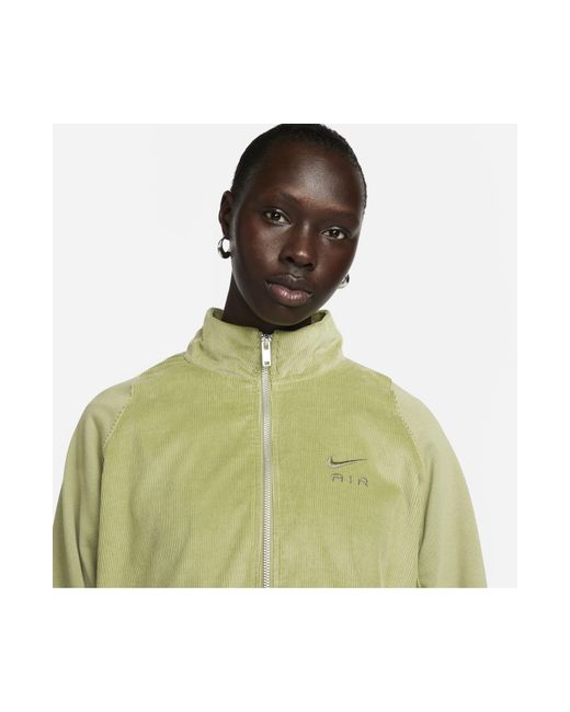 Nike Air Oversize Corduroy Zip-up Jacket in Green | Lyst