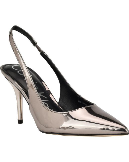 Calvin Klein Metallic Cinola Slingback Pointed Toe Pump