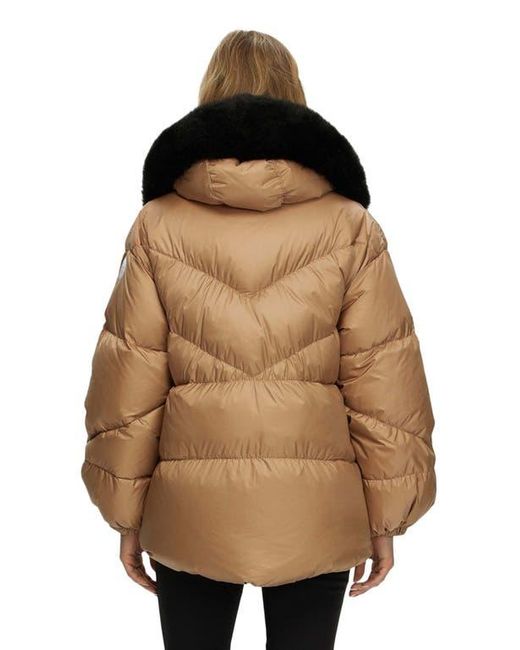 Gorski Natural Apres-Ski High-Low Jacket With Toscana Detachable Trim