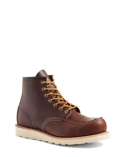 Red Wing Brown 6 Inch Moc Toe Boot for men