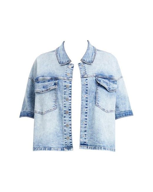 Bayeas Blue Short Sleeve Oversize Denim Jacket