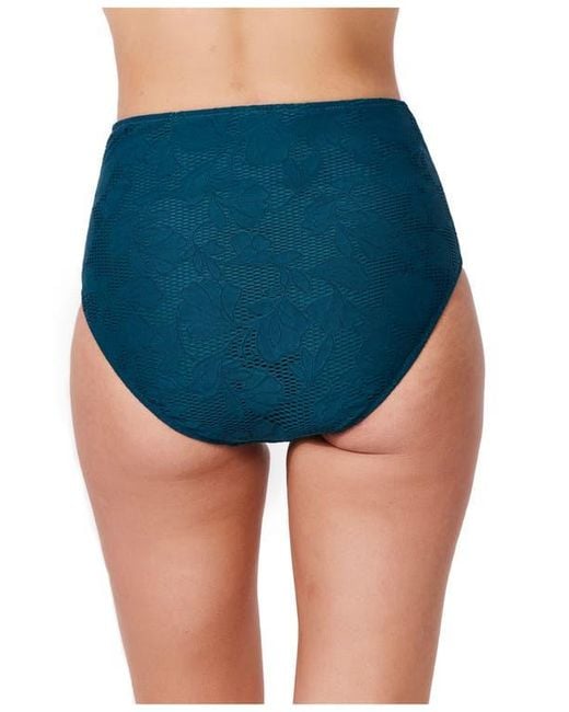 Gottex Blue Jolene Textured High Waist Swim Bottom