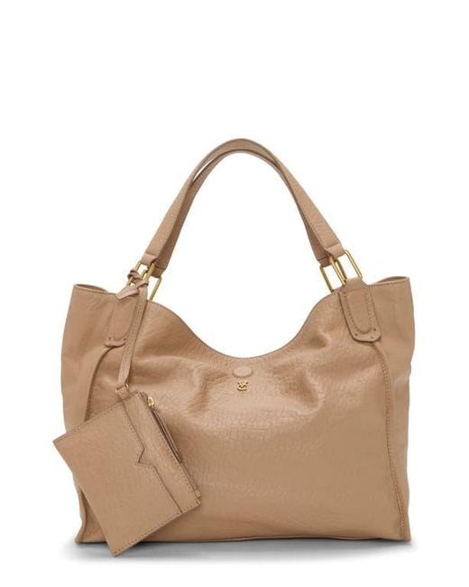 Vince Camuto Brown Deena Embossed Leather Tote