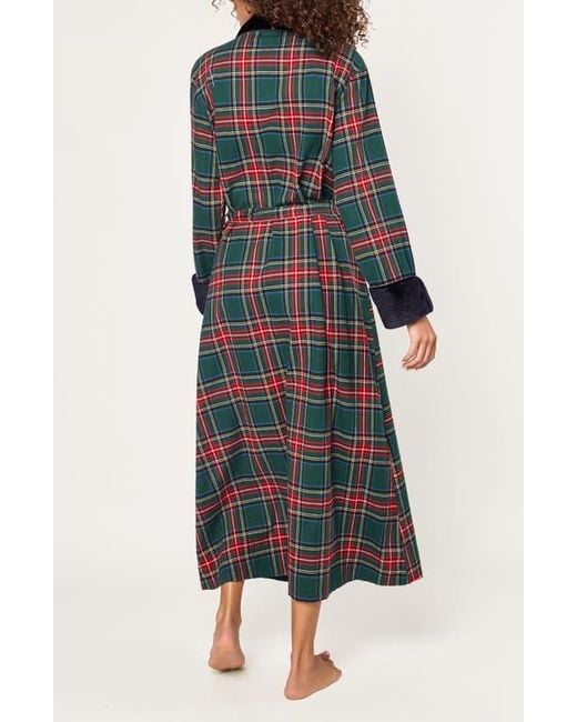 Petite Plume Blue Kensington Tartan Cotton Twill Robe