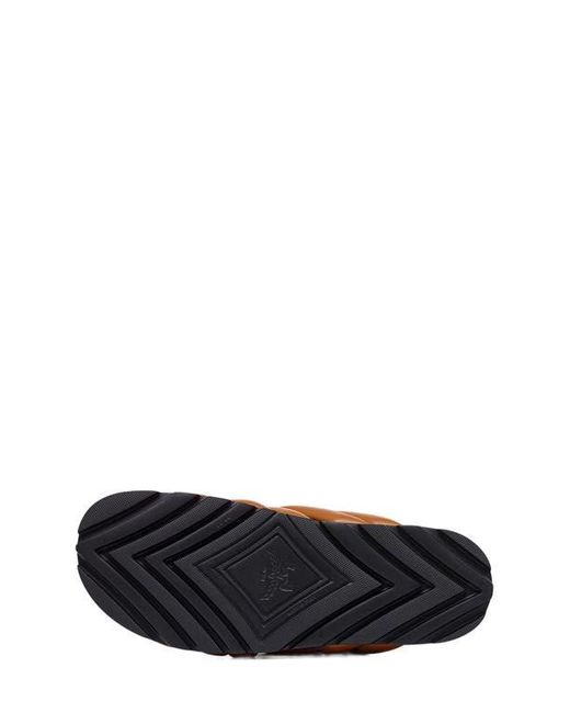 MCM White Monogram Print Cross Sandals for men