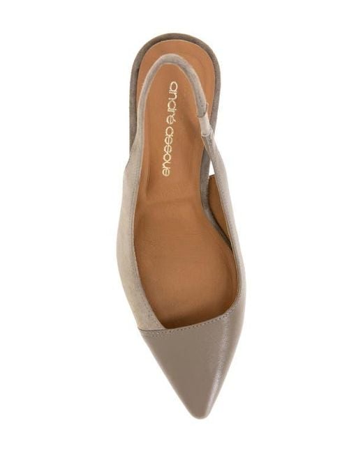 Andre Assous Brown Laina Slingback Wedge Pump