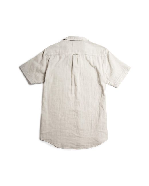 Rowan White Leeds Cotton Gauze Short Sleeve Button-up Shirt for men