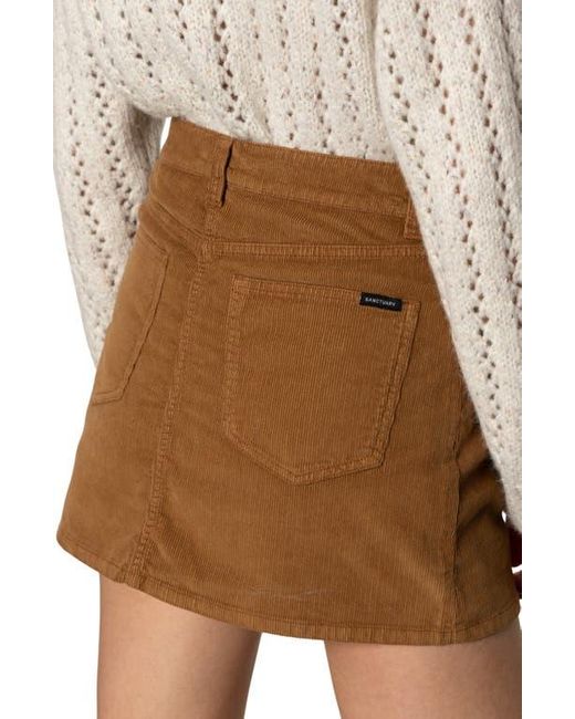 Sanctuary Brown Briar Stretch Cotton Corduroy Miniskirt