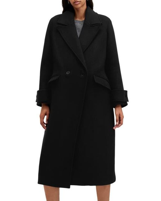 AllSaints Black Mabel Double Breasted Coat