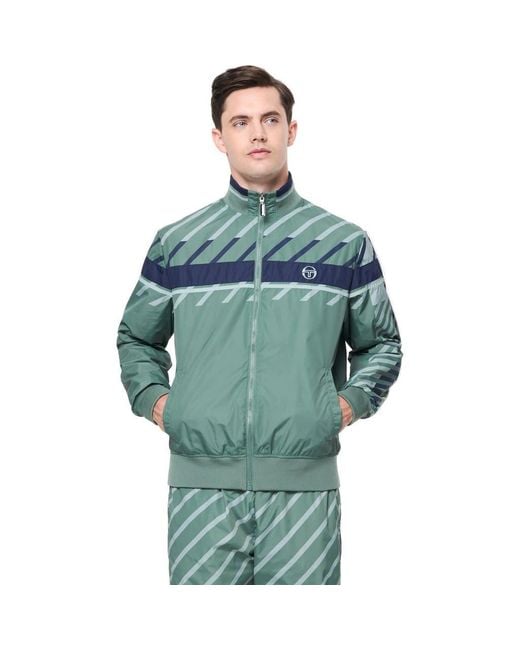 Sergio Tacchini Green Quadretto Track Jacket for men