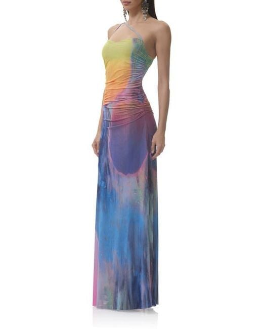 AFRM Lana One-Shoulder Maxi Dress in Blue | Lyst