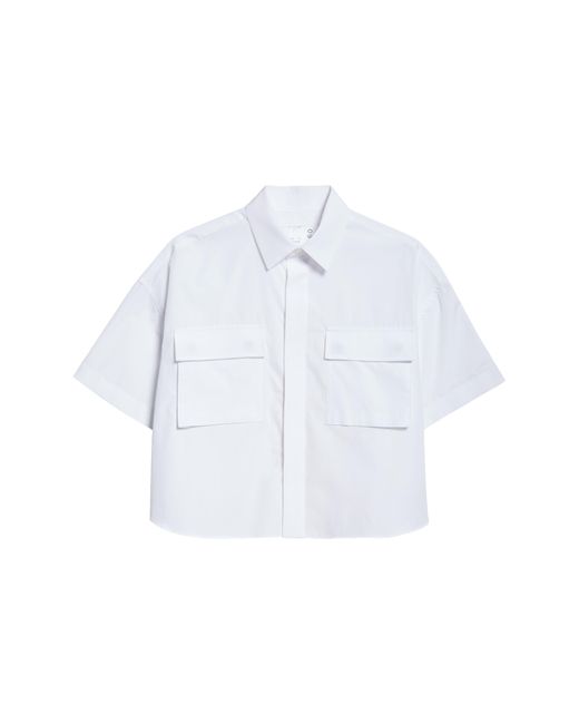 Sacai White X Thomas Mason Cotton Poplin Shirt
