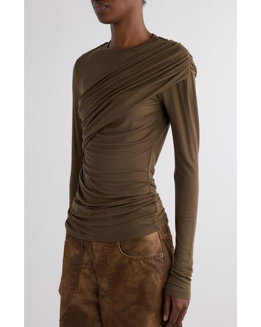 Isabel Marant Brown Dressi Draped Jersey Top
