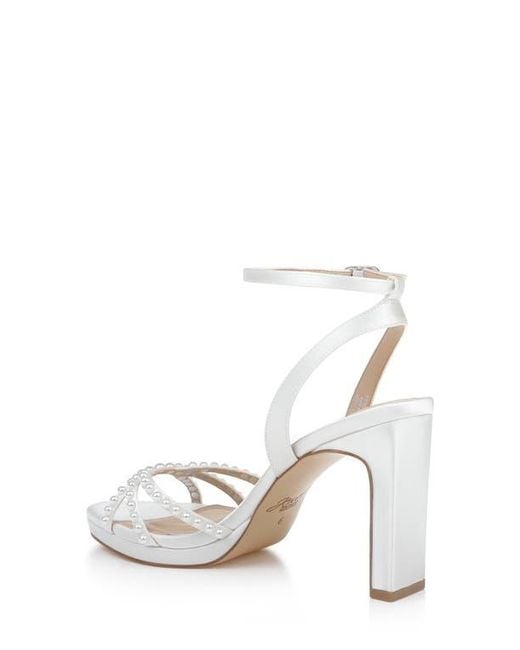 Badgley Mischka White Iona Ankle Strap Sandal