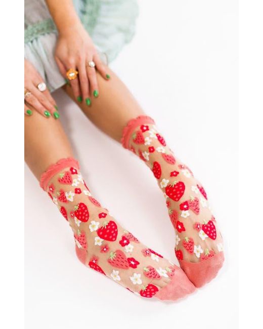 Sock Candy Red Eye Candy Assorted 2-Pack Sheer Crew Socks