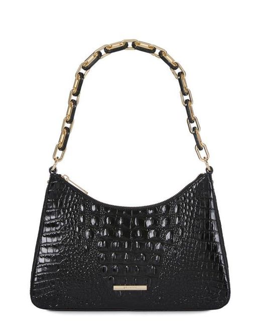 Brahmin Black Mod Esme Croc Embossed Shoulder Bag