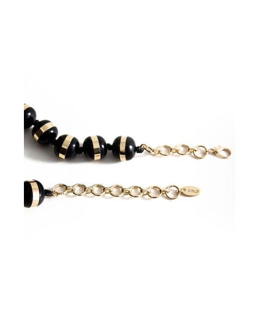 Mango Black Banded Bead Necklace