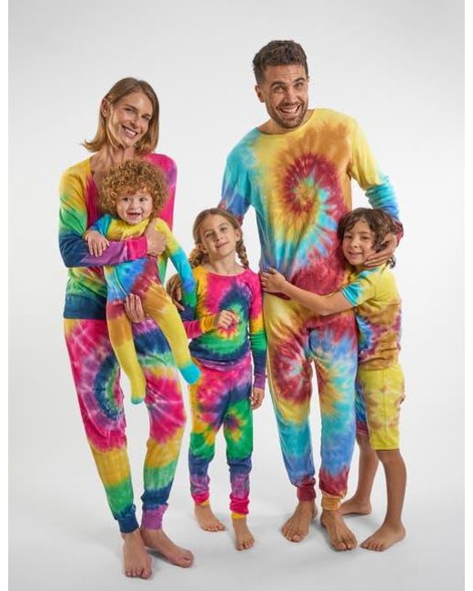 Leveret Blue Cotton Tie Dye Matching Family Pajamas for men