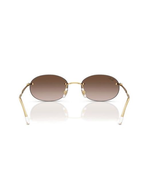 Ray-Ban Brown 54Mm Gradient Rimless Oval Sunglasses