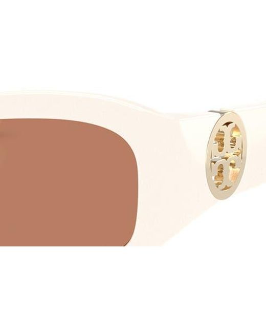 Tory Burch White Rectangular Sunglasses