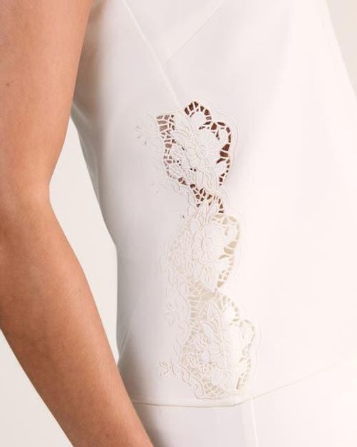 Nasty Gal White Tailored Cutwork Side Strappy Top