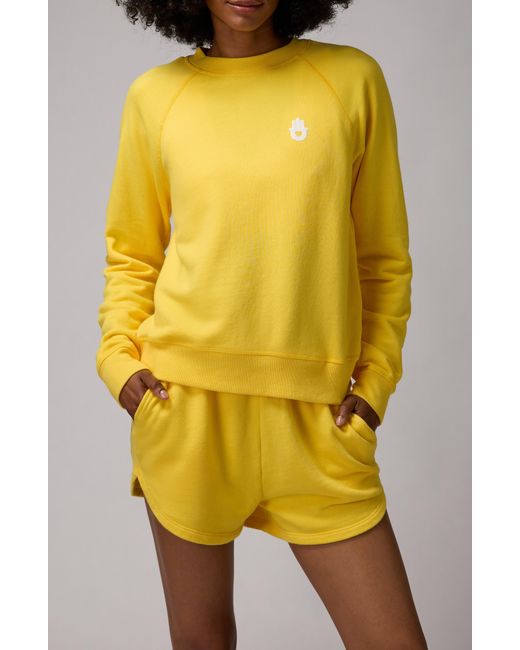 Spiritual Gangster Yellow Hamsa Forever Cotton & Modal Sweatshirt