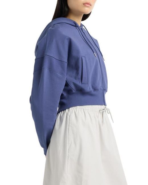 New Balance Blue French Terry Crop Zip Hoodie