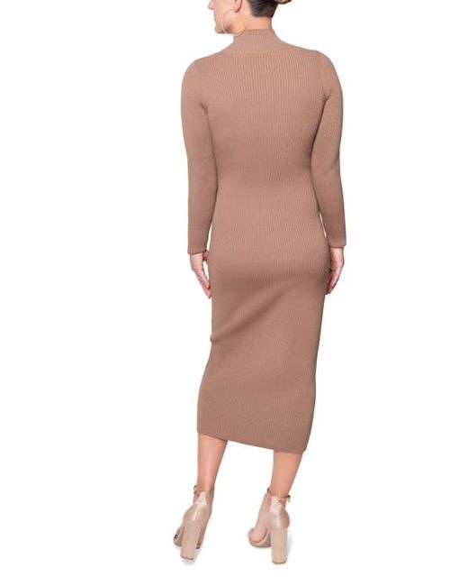 Rachel Roy Multicolor Clarke Mock Neck Sweater Midi Dress