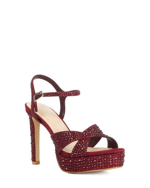 Dune Red Mayve Platform Sandal