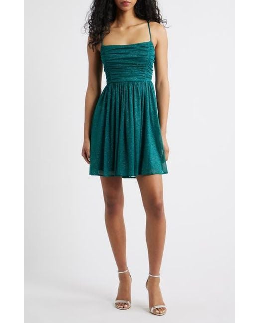 jump apparel dress Juniors' Glittery Sheer Sleeved Bodycon Squareneck Mini Dress, Girl's, Size: Medium, Hunter Chiffon Length Jump apparel dress M (8-10)