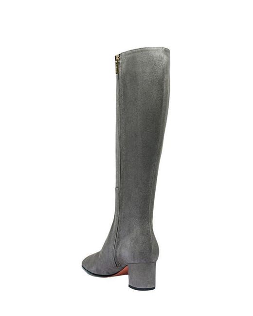 Santoni Gray Suede Low-Heel Boot