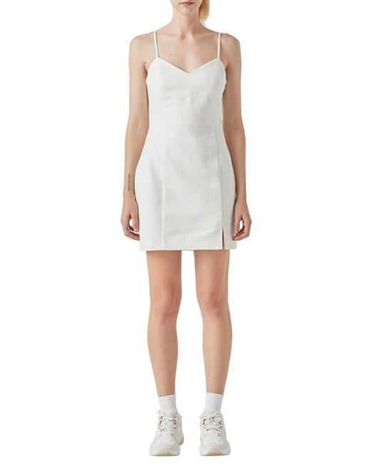 Grey Lab White Strappy Back Minidress