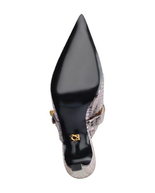 Donna Karan White Thompson Pointed Toe Mule