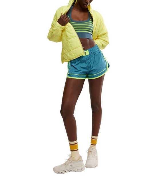 Free People Green Fp Movement Stripe Go To Sports Bra