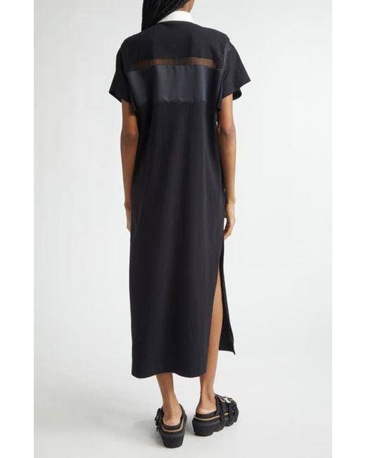 Sacai Cotton Jersey Dress in Black | Lyst