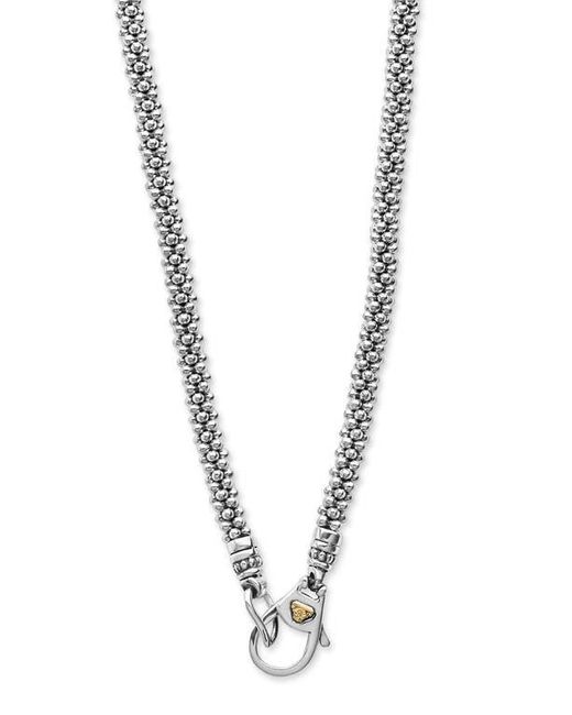 Lagos Metallic Two-Tone Ceramic Caviar Diamond Necklace
