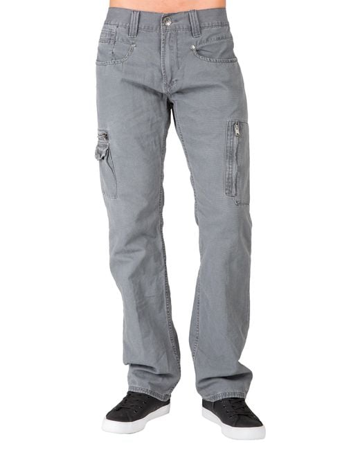 Level 7 Gray Cargo Jeans for men