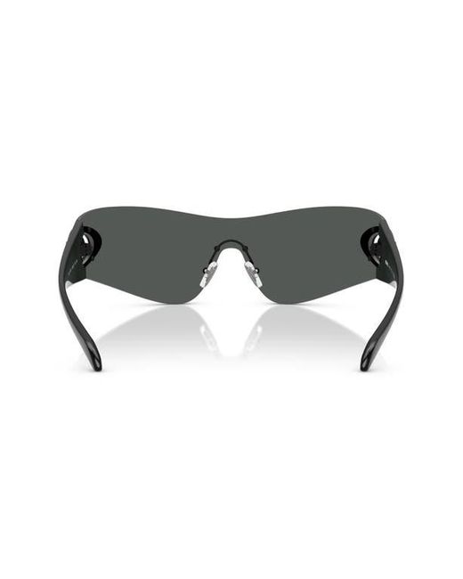 Versace Black Eclipse 142Mm Rimless Wrap Shield Sunglasses for men