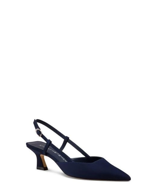 Stuart Weitzman Blue Vinnie 50 Slingback Pump