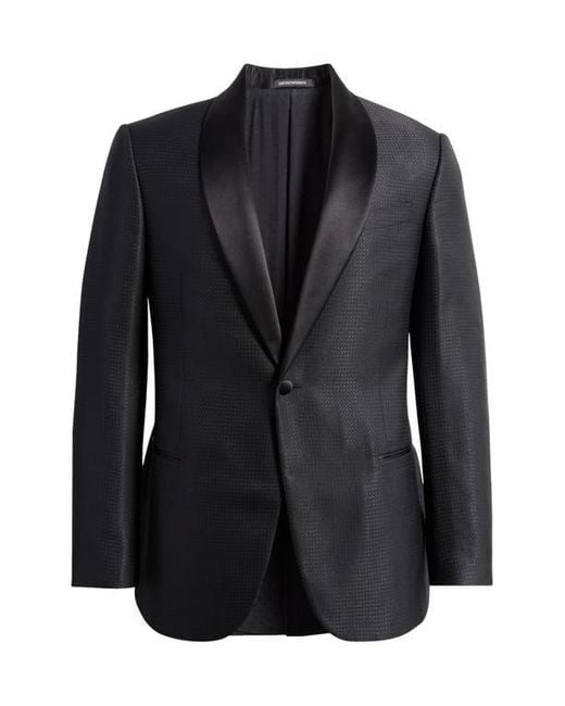 Emporio Armani Black G-Line Shawl Collar Wool Blend Tuxedo Jacket for men