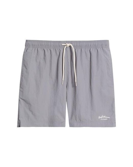 PacSun Gray Collegiate Solid Swim Trunks for men