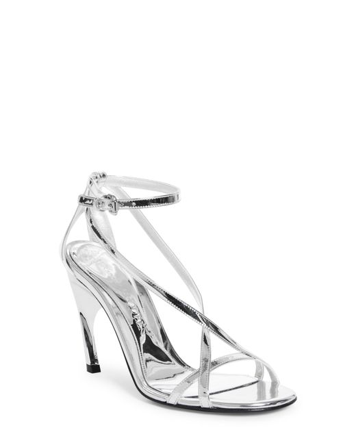 Alexander McQueen White Twisted Ankle Strap Sandal
