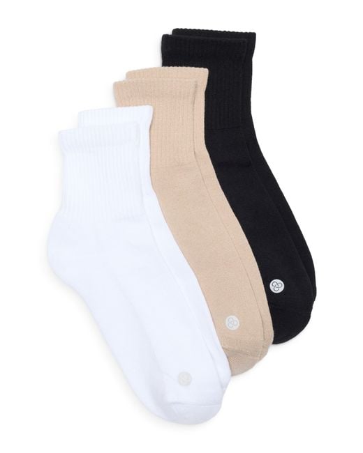 Zella Black Assorted 3-Pack Half Crew Socks