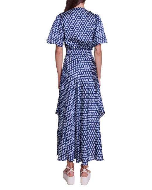 Maje Blue Rachelonina Print Maxi Dress