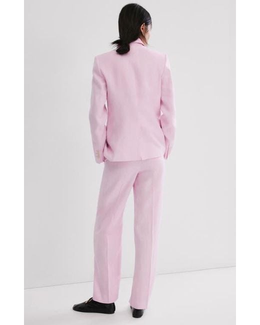 Mango Pink Linen Suit Blazer