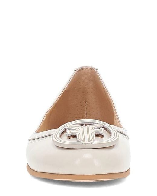 Frye White Carson Logo Ballet Flat