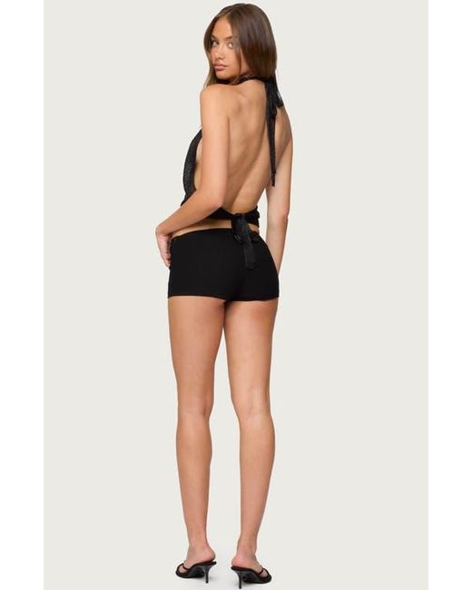 Edikted Black Belted Micro Shorts