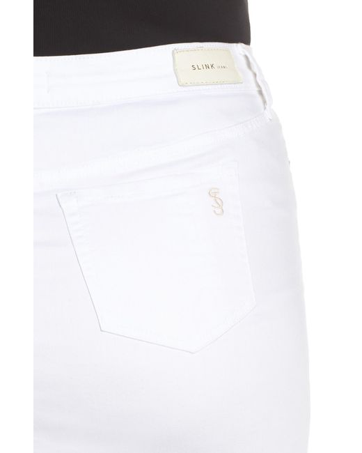 Slink Jeans White Denim Midi Skirt