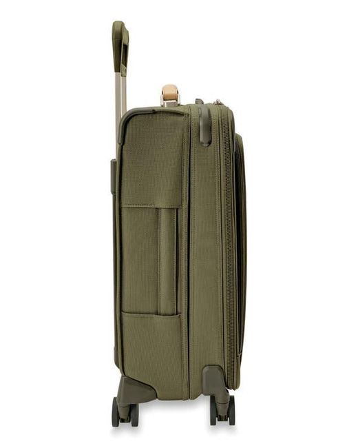 Briggs & Riley Green Baseline Essential 22-Inch Expandable Spinner Carry-On Bag for men